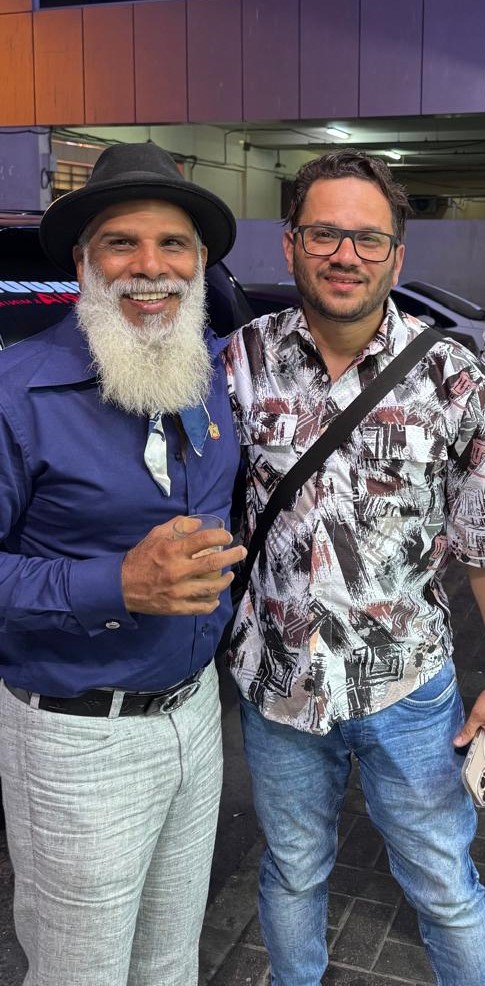 Shameem (@nk.vlog_official) with Dubai perfumer Yusuf Bhai.